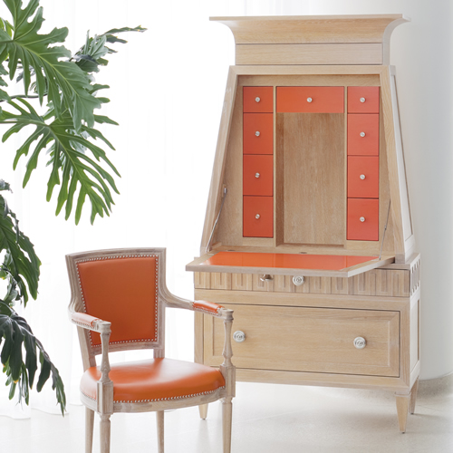 9b Boy's Room by MKS Designs french key secretary light limed orange interior